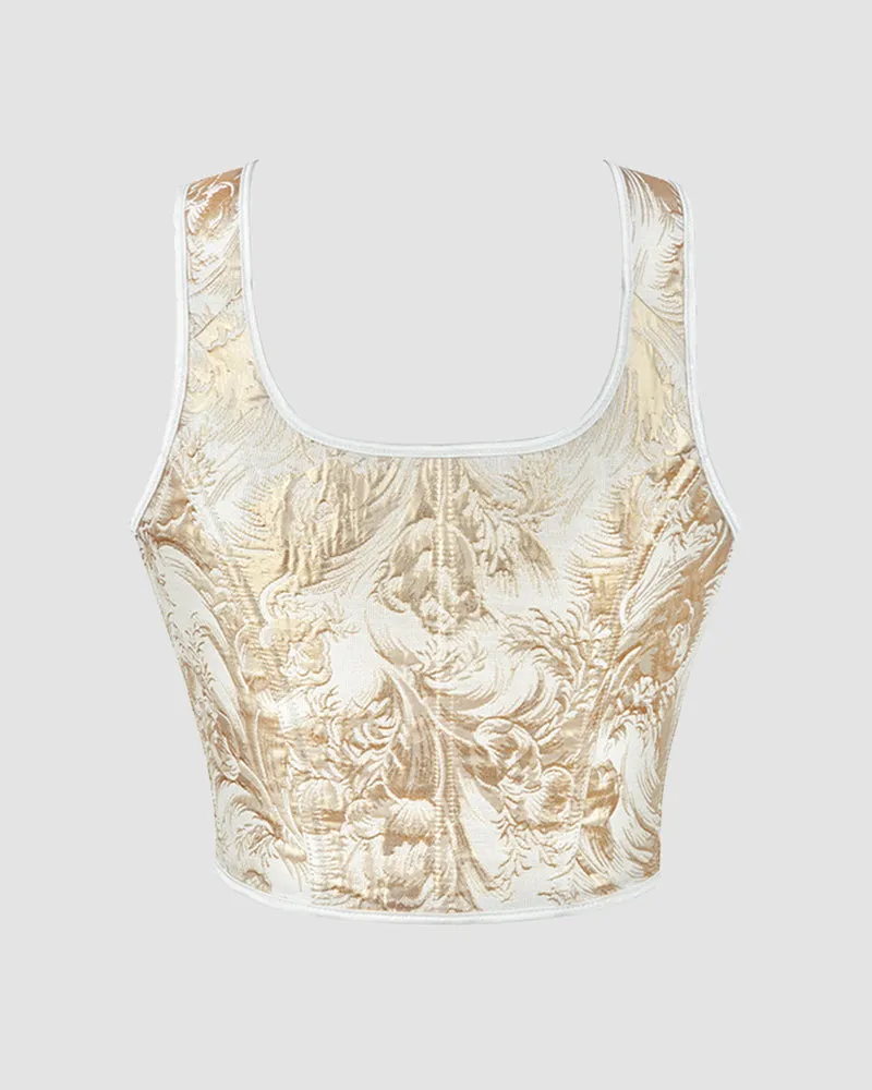 1950s 13 Boned Cotton Golden Corset