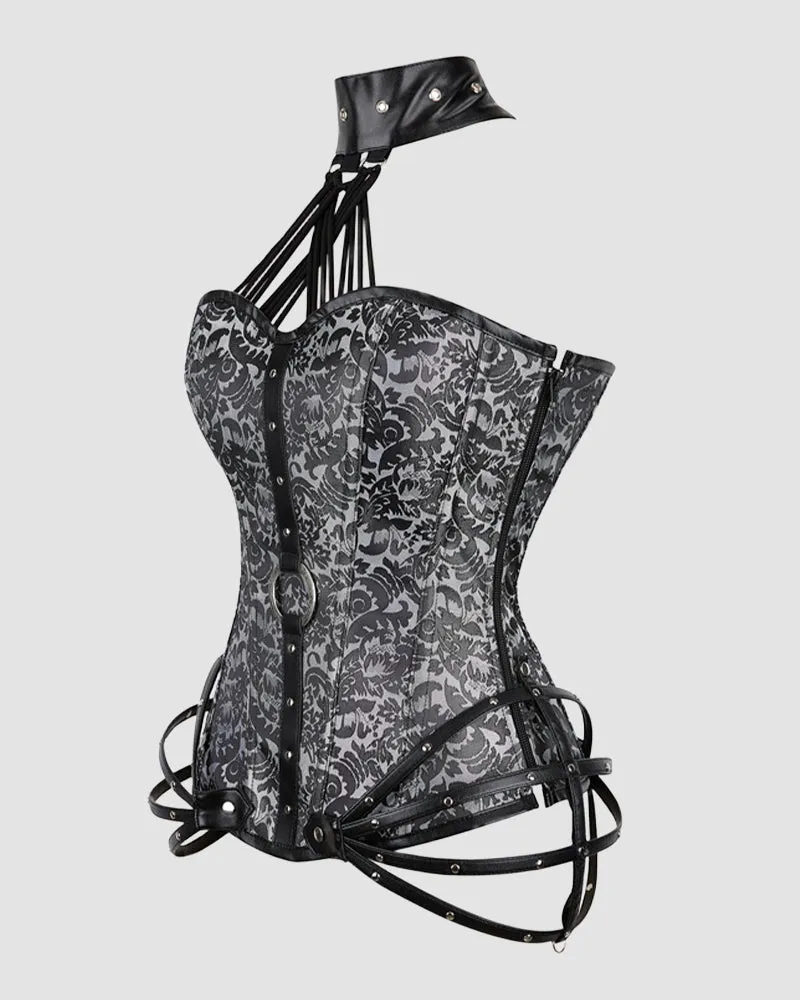 1980s 11 Boned Cotton Side Zipper Corset