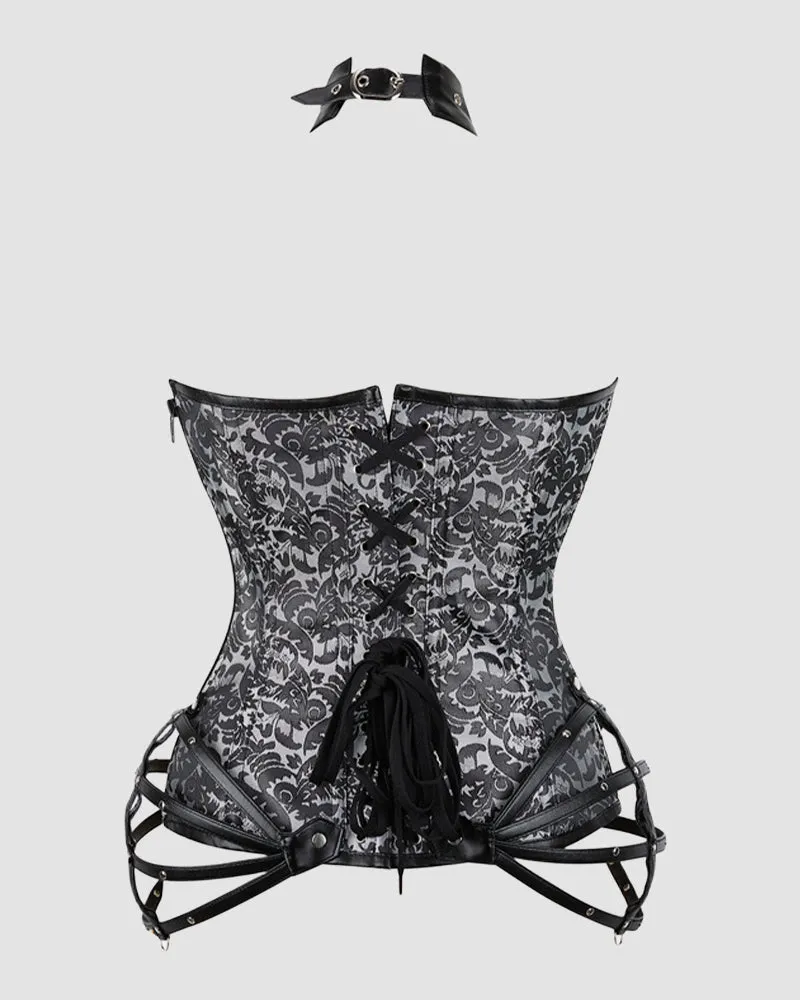 1980s 11 Boned Cotton Side Zipper Corset