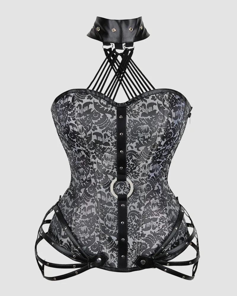 1980s 11 Boned Cotton Side Zipper Corset
