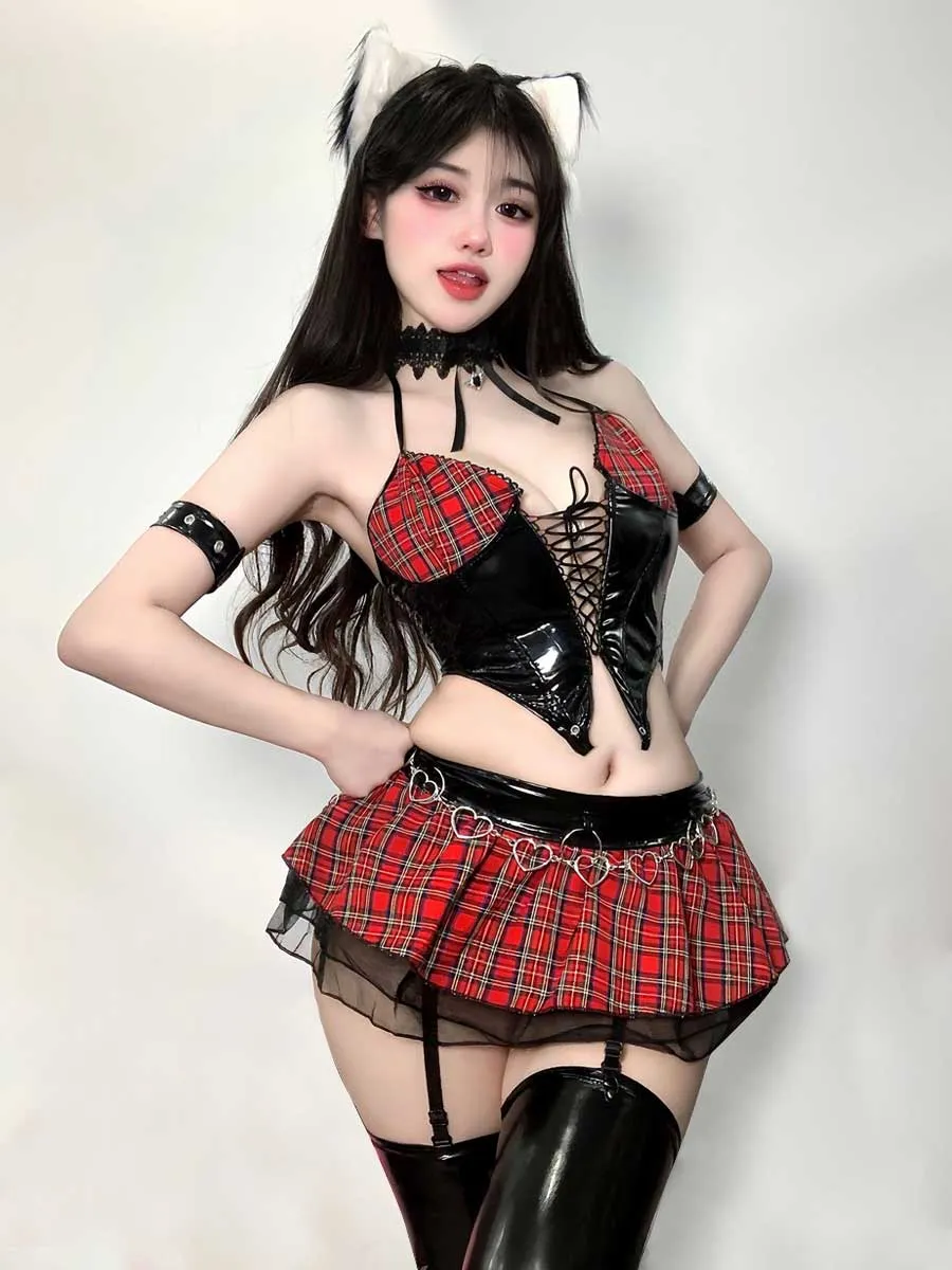 Anime Misa Plaid Skirt Set