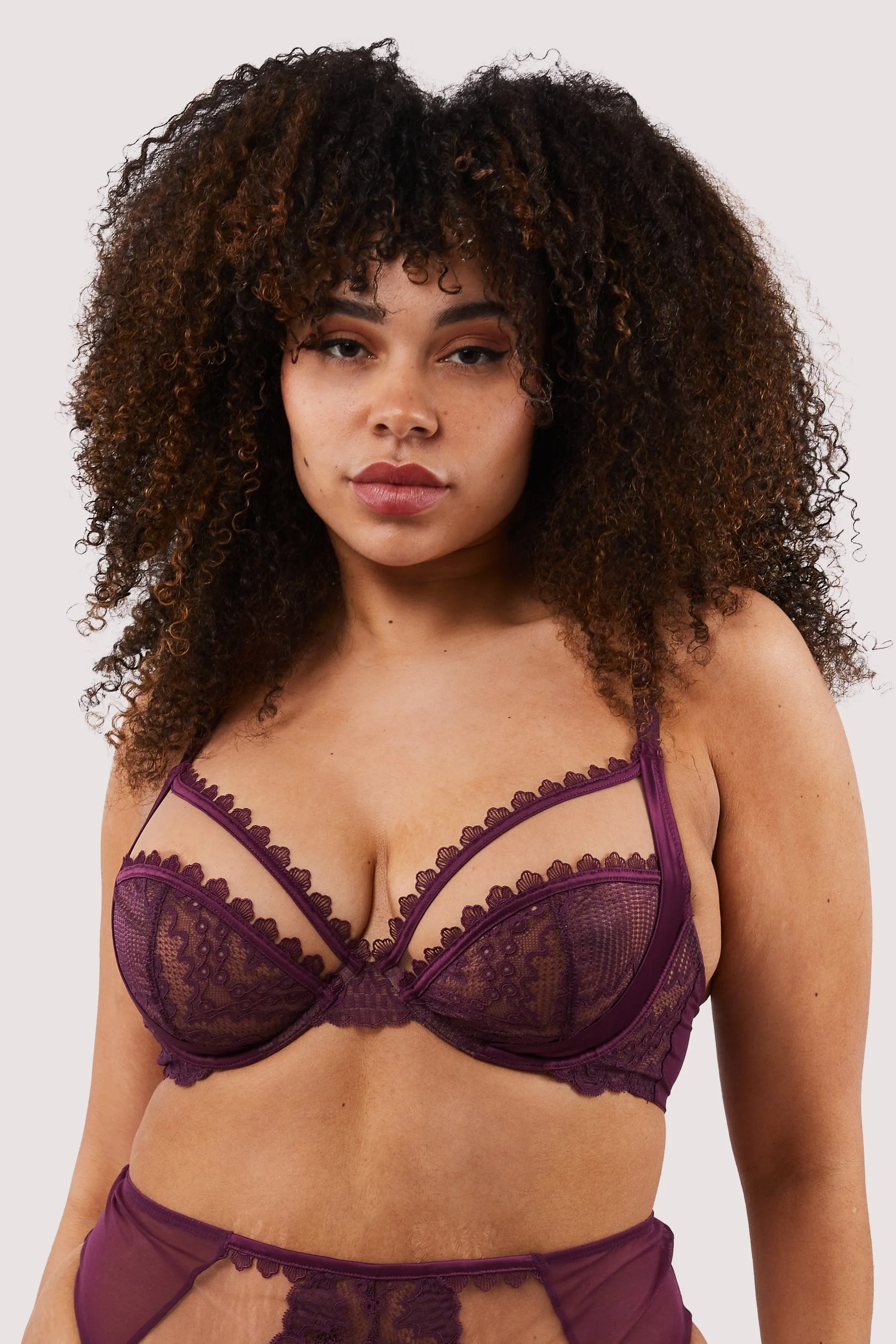 Astrid Merlot Lace And Trim Bra