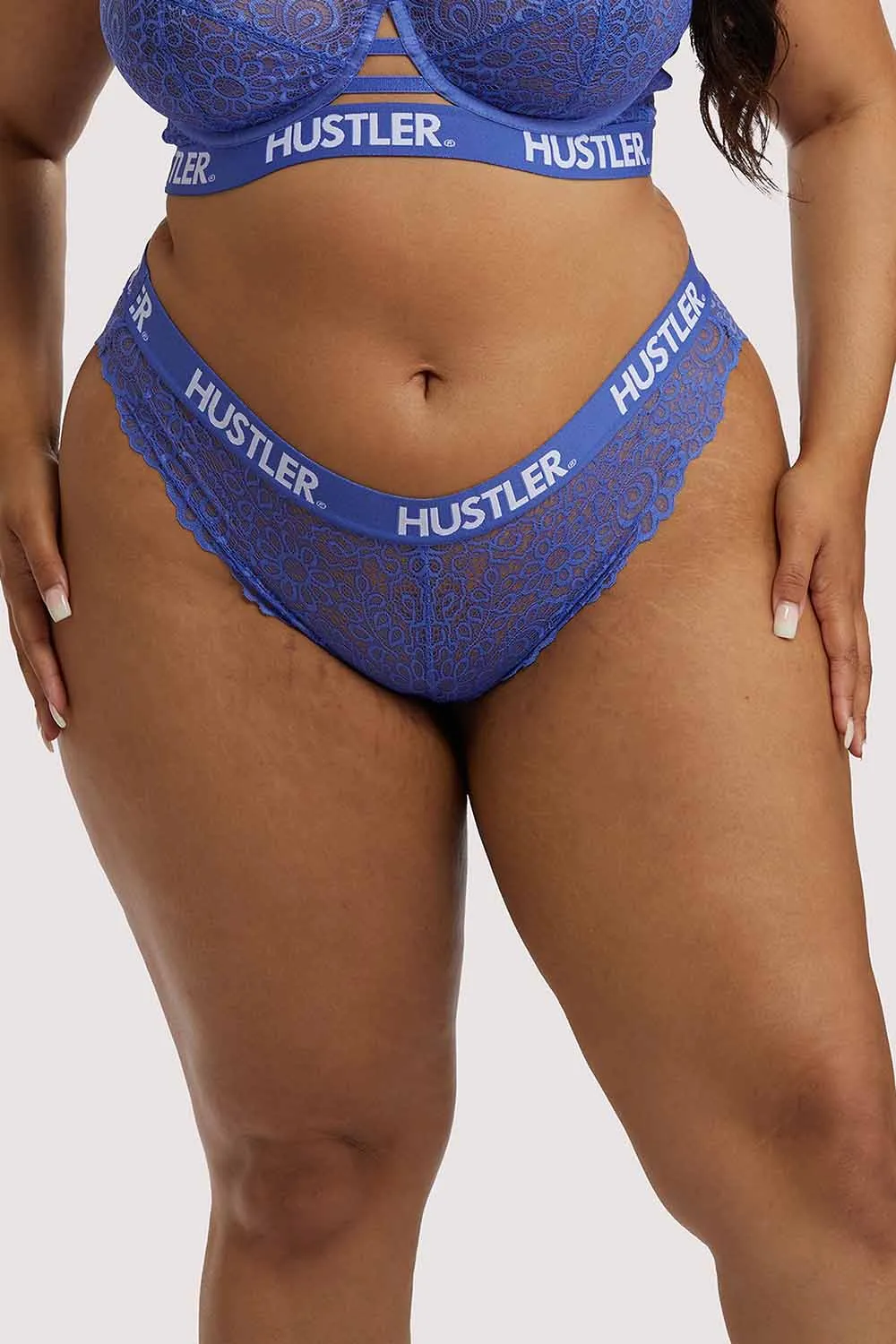 Branded Lace Brief Blue
