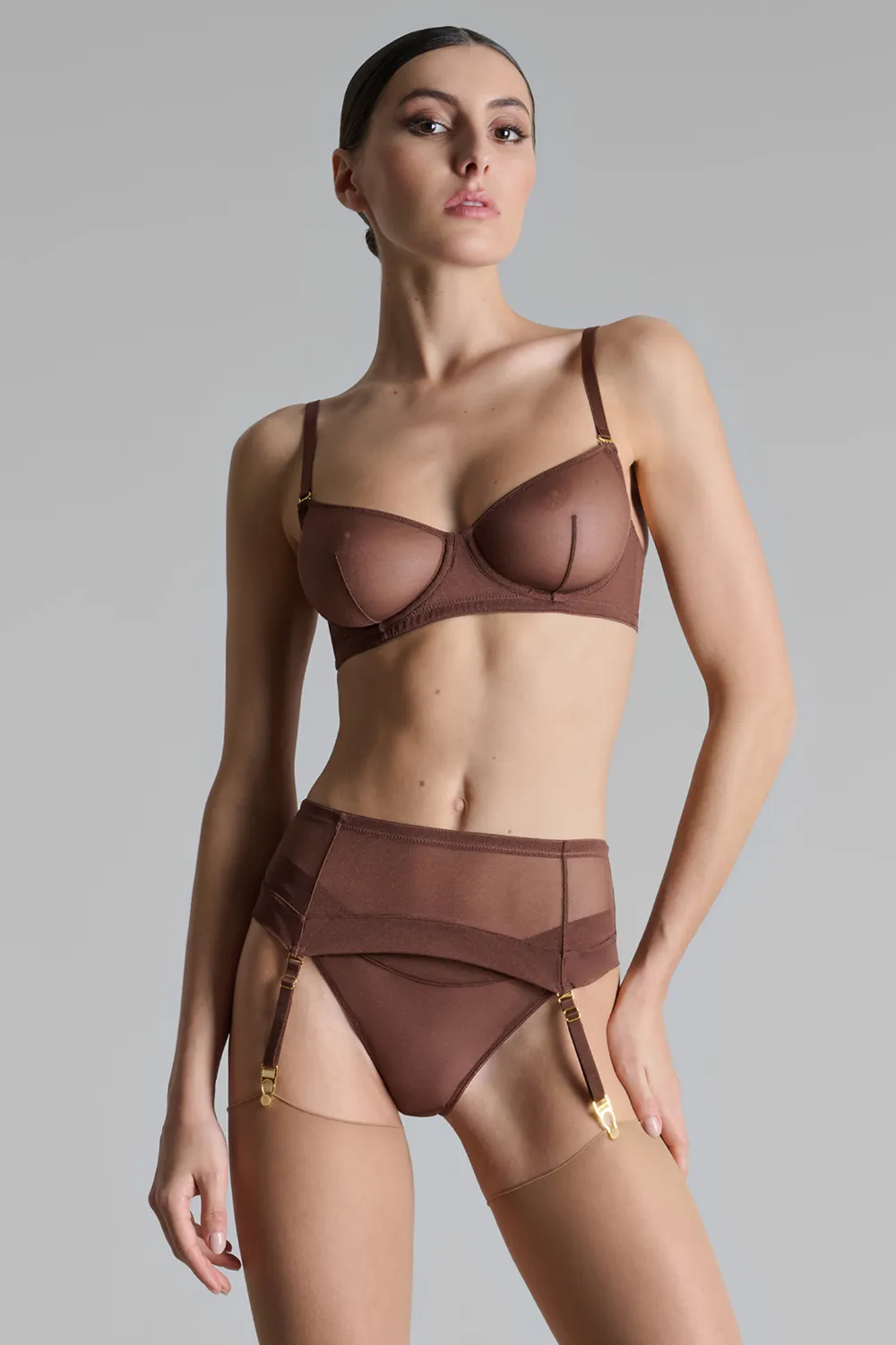 Corps  Corps Suspender Belt Brown/Neon Orange