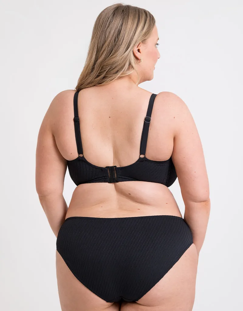 Curvy Kate Jet Set Padded Balcony Bikini Top Black