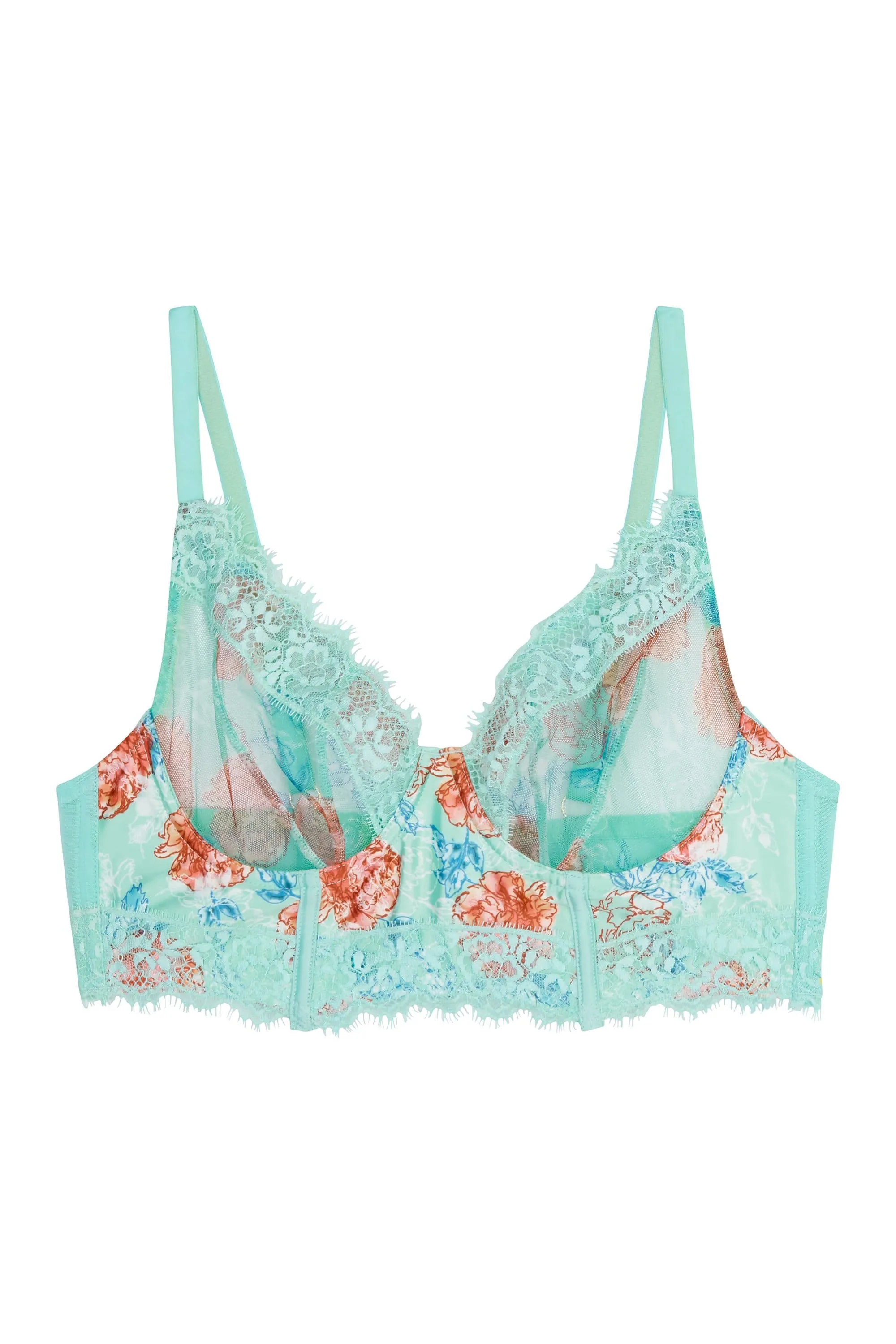 Felicity Hayward Sabey Mint Floral Longline Curve Bra