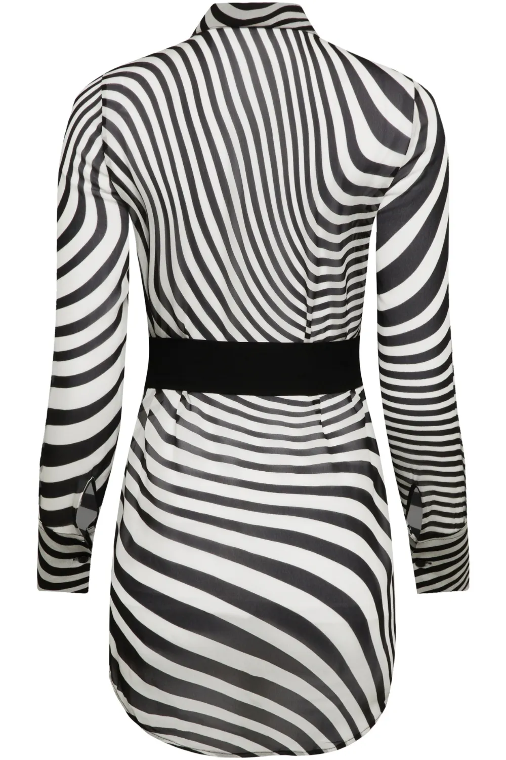 Fever Beach Shirt Dress in Black & White
