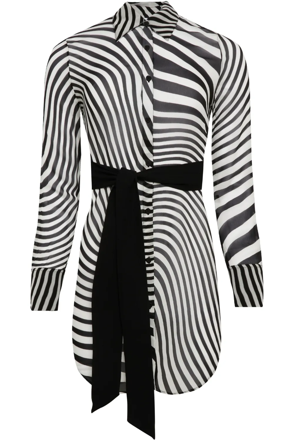 Fever Beach Shirt Dress in Black & White
