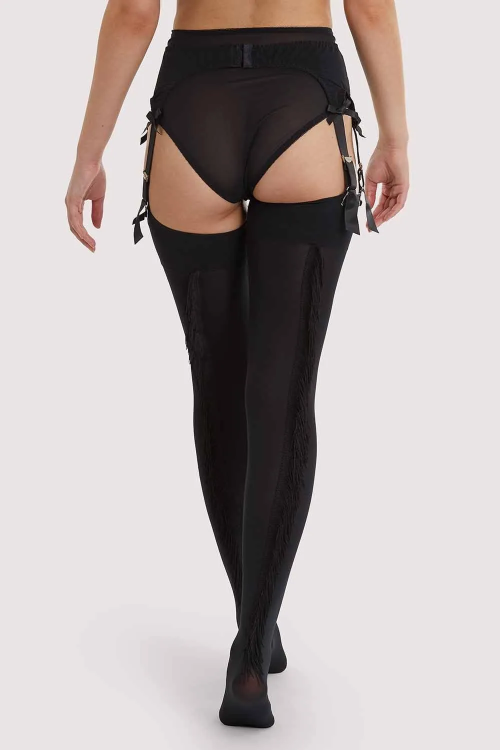 Fringe Stockings Black US 4 - 18