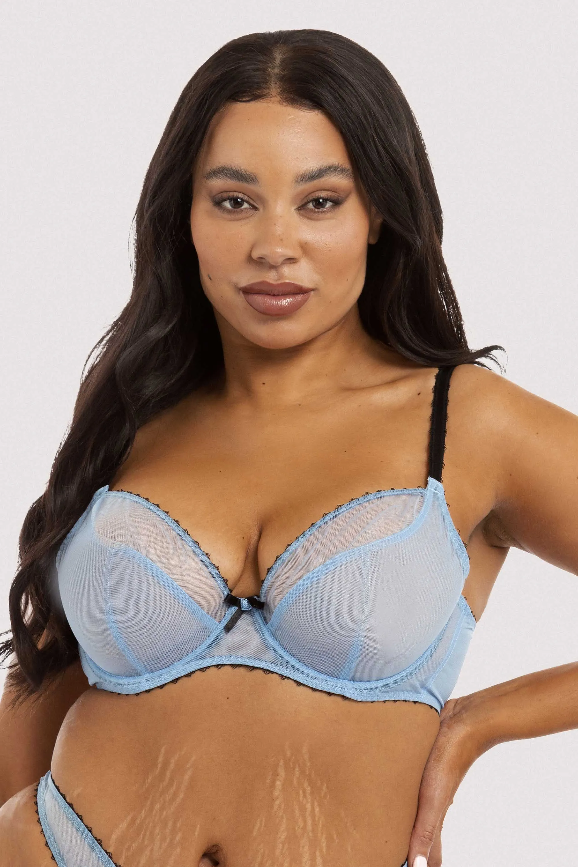 Grace Lavender Mesh Plunge Bra