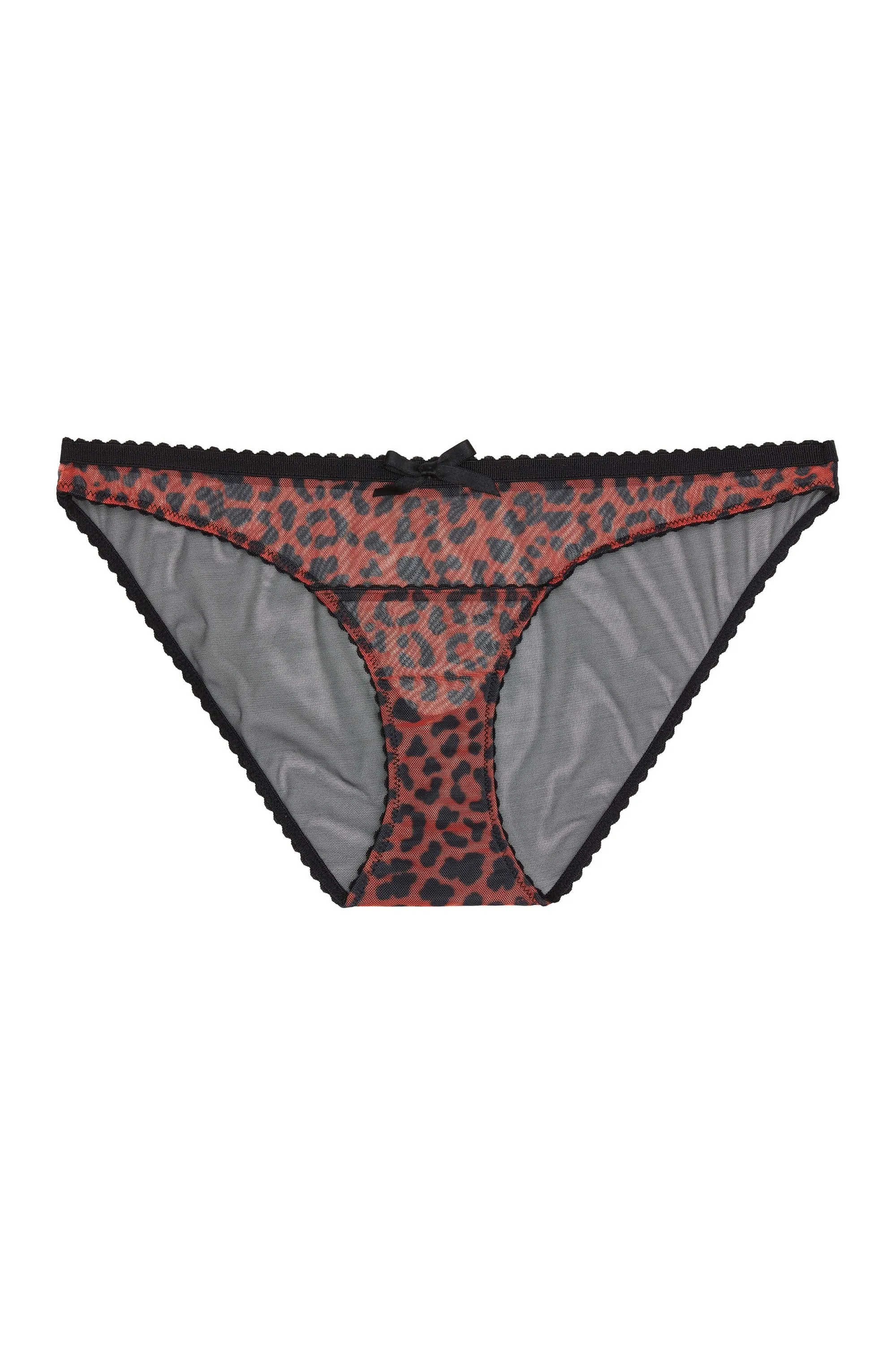 Josie Leopard Mesh Picot Cheeky Brazilian Brief