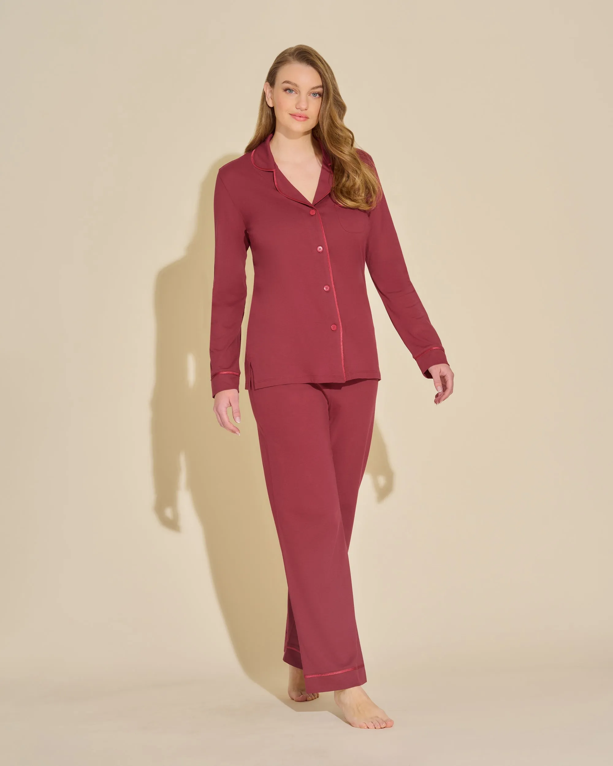 Langrmeliges Top & Boxer Pyjama-Set