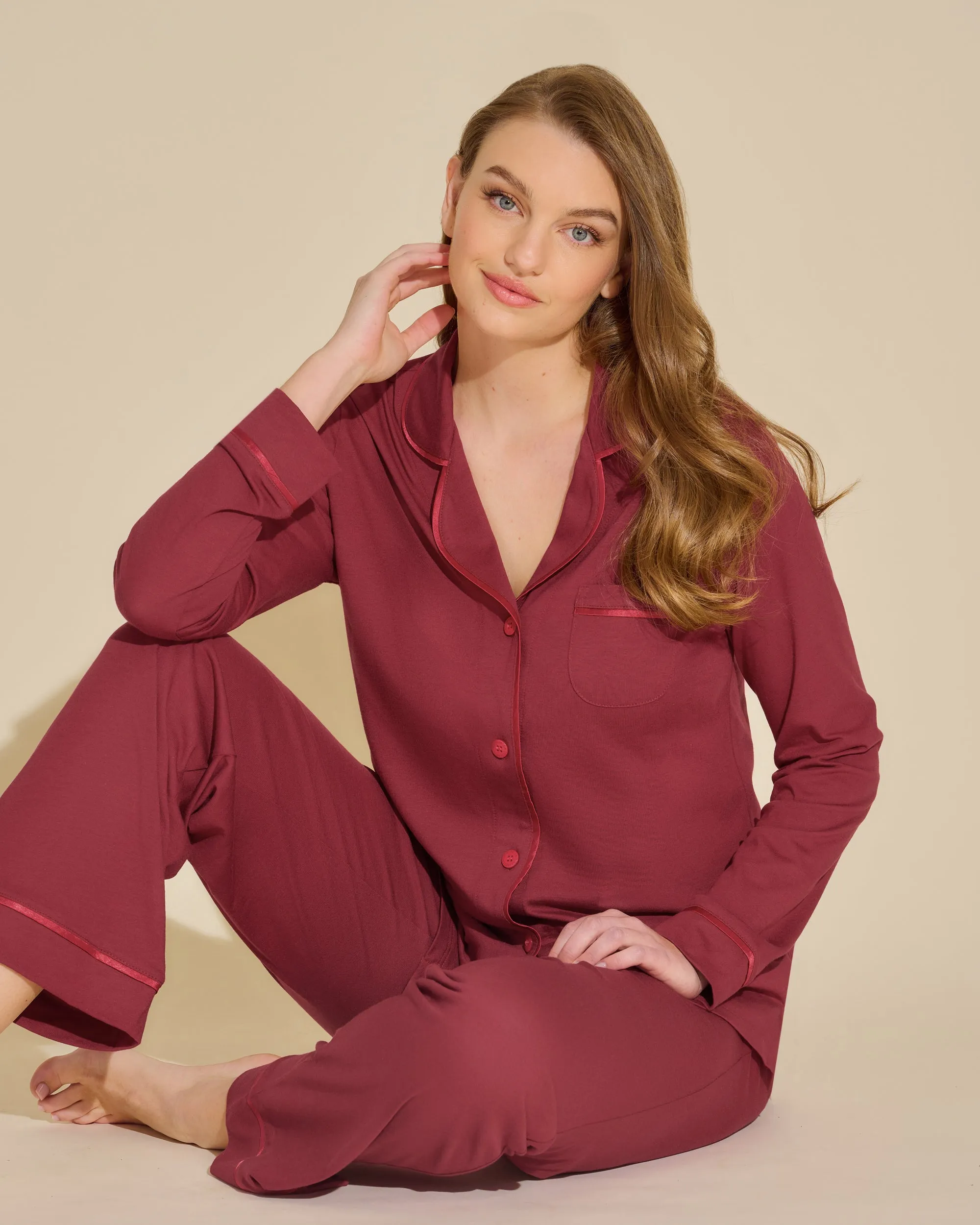Langrmeliges Top & Boxer Pyjama-Set