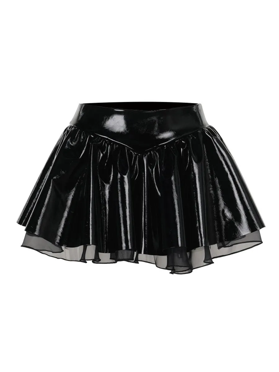 Latex Gothic Top and Skirt Set