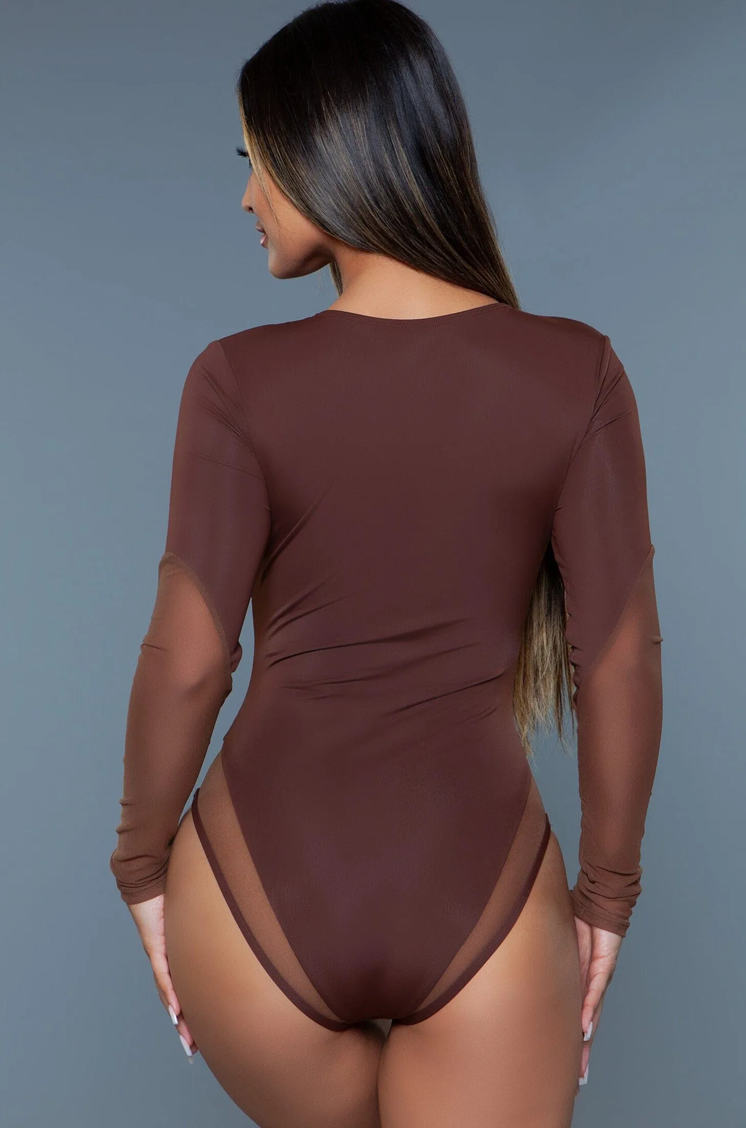 Long Sleeves Swimsuit With Mesh Details