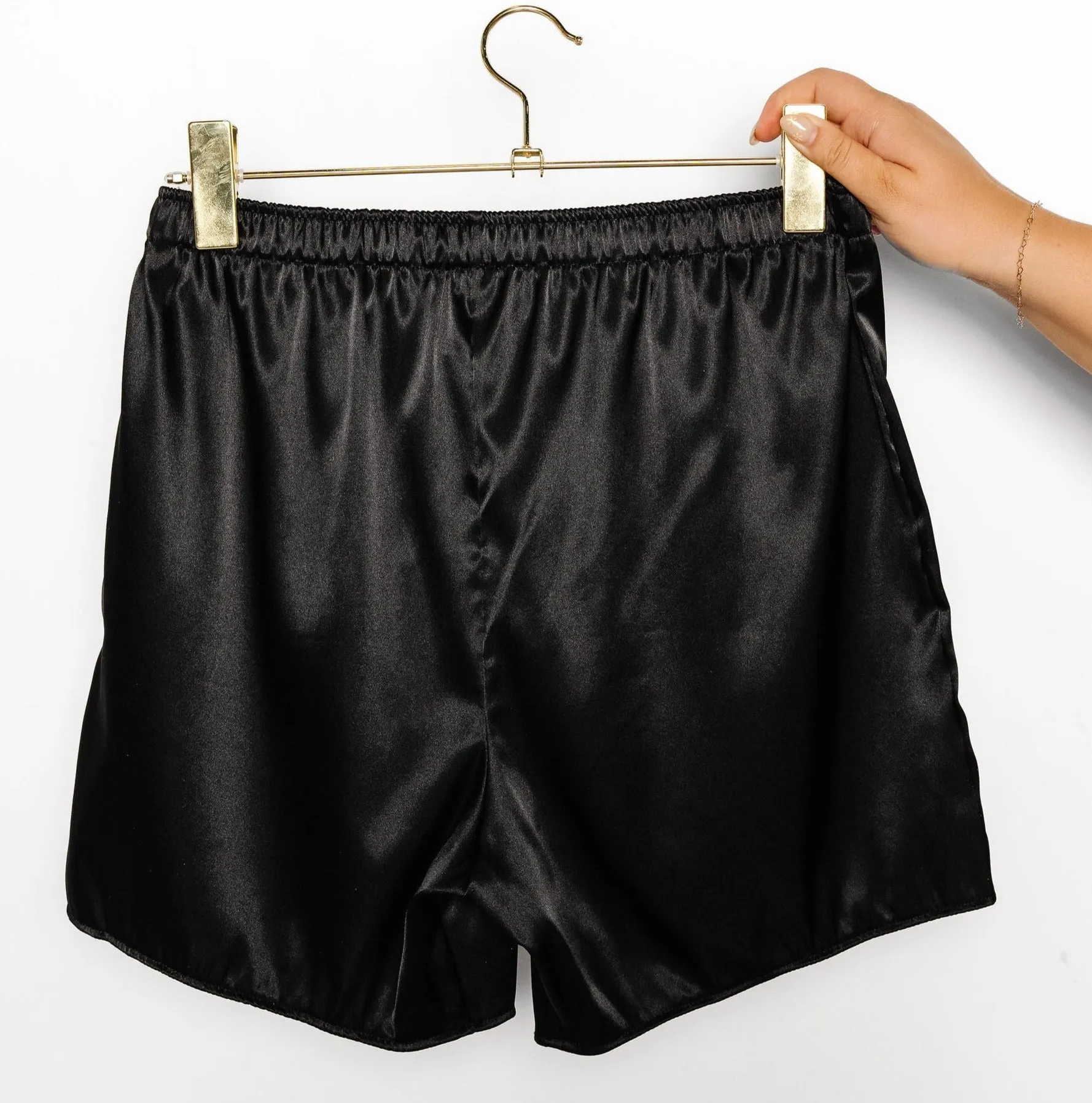 Men's Satin Boxer - Black