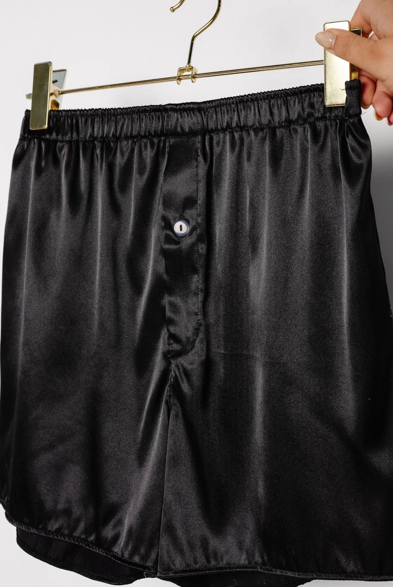 Men's Satin Boxer - Black