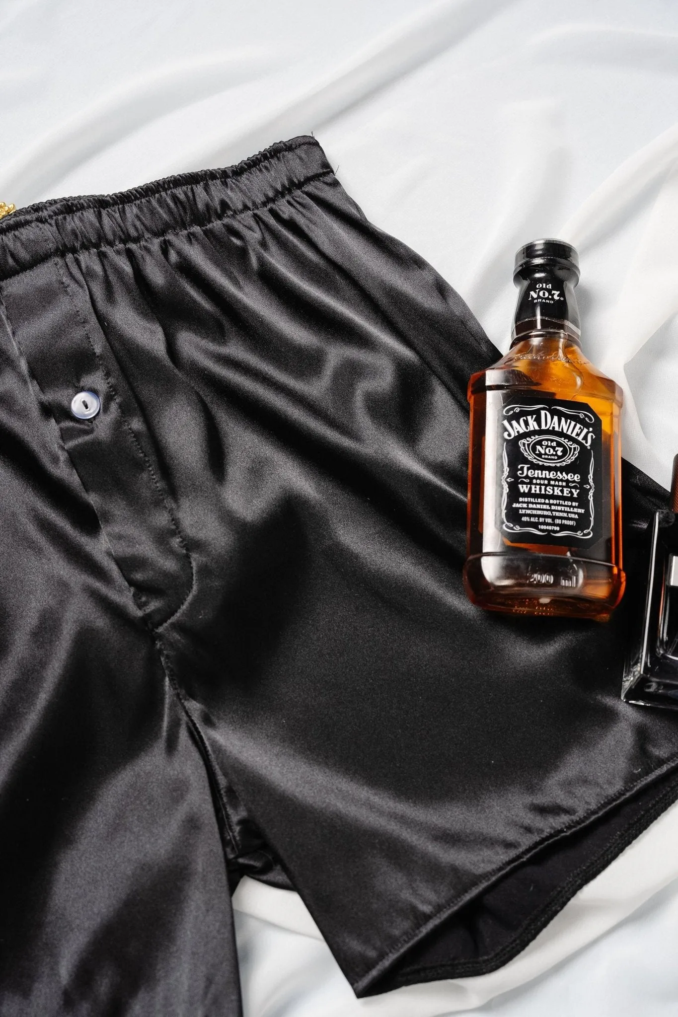 Men's Satin Boxer - Black