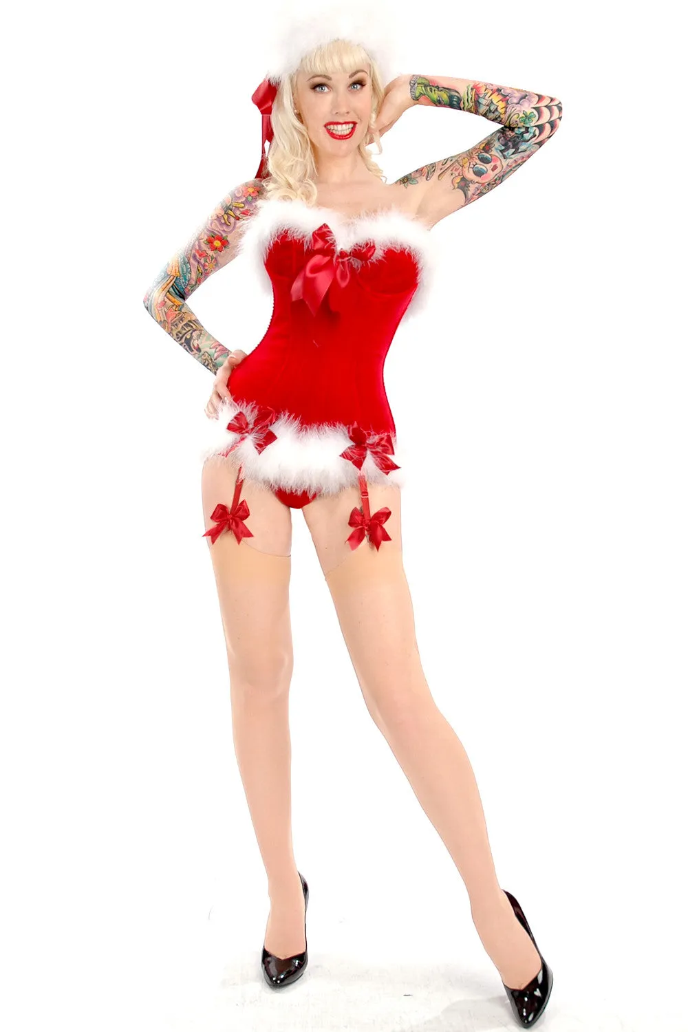 Mistletoe Strapless Corset with Detachable Garters