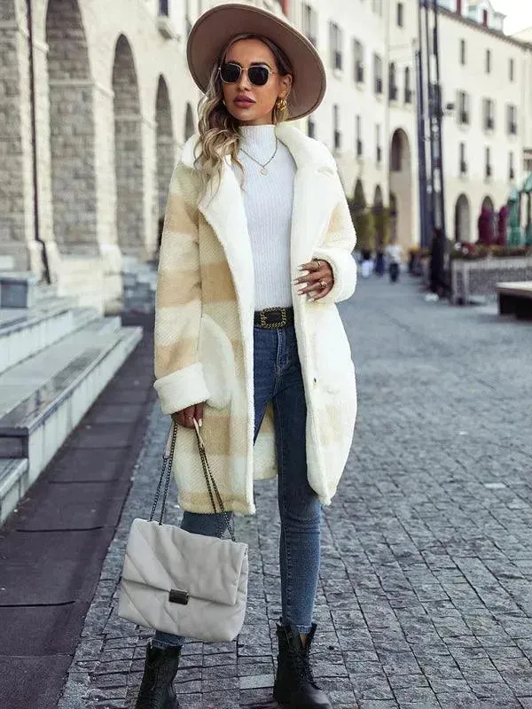 Oversized Plaid Women Overcoat