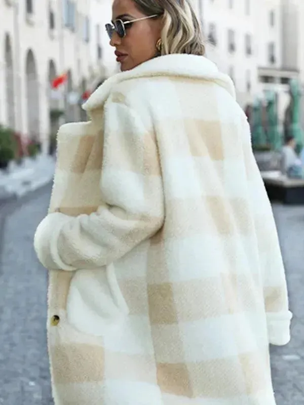 Oversized Plaid Women Overcoat