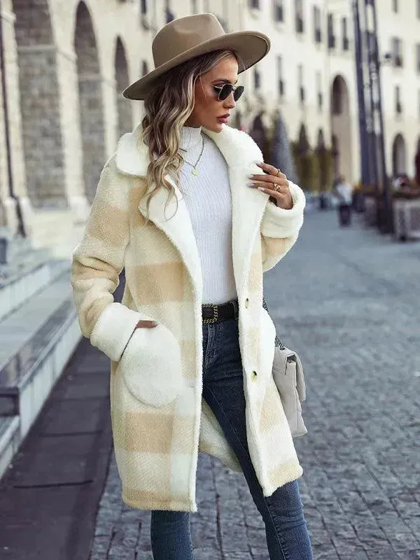 Oversized Plaid Women Overcoat