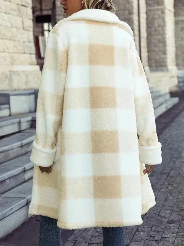 Oversized Plaid Women Overcoat