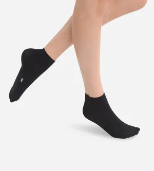 Pack of 2 pairs of womens second skin ankle socks in black