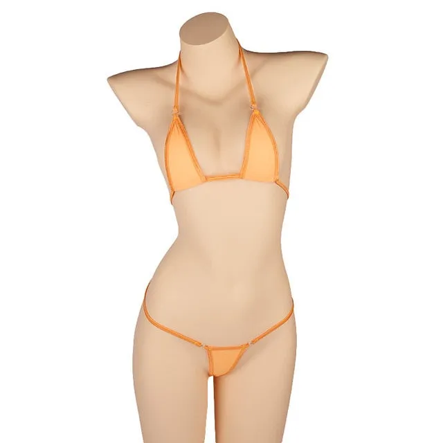 PARAKINI Micro Mini Bikini Set 2020 New Sexy Women Erotic Transparent Swimwear Bathing Suit Tiny G-String Thong Bikini Beachwear