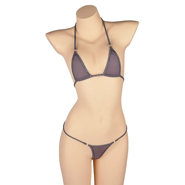 PARAKINI Micro Mini Bikini Set 2020 New Sexy Women Erotic Transparent Swimwear Bathing Suit Tiny G-String Thong Bikini Beachwear