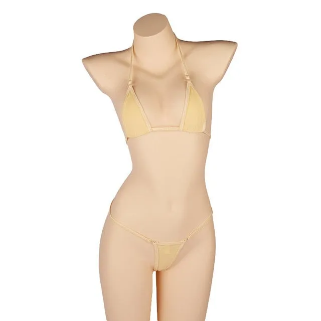 PARAKINI Micro Mini Bikini Set 2020 New Sexy Women Erotic Transparent Swimwear Bathing Suit Tiny G-String Thong Bikini Beachwear