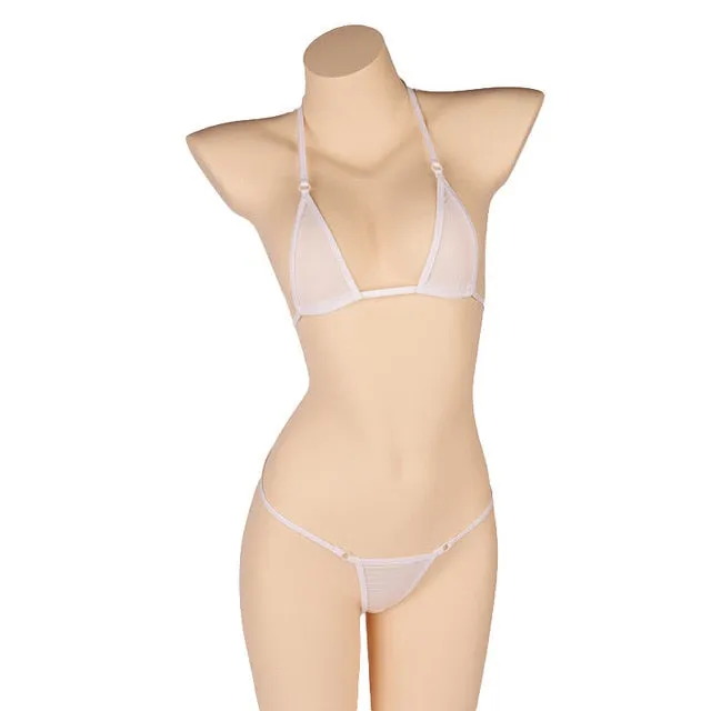 PARAKINI Micro Mini Bikini Set 2020 New Sexy Women Erotic Transparent Swimwear Bathing Suit Tiny G-String Thong Bikini Beachwear