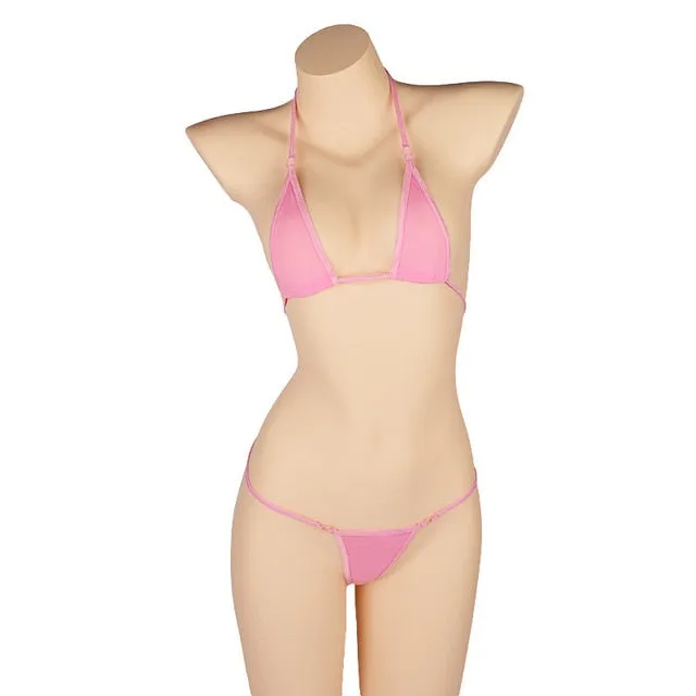 PARAKINI Micro Mini Bikini Set 2020 New Sexy Women Erotic Transparent Swimwear Bathing Suit Tiny G-String Thong Bikini Beachwear