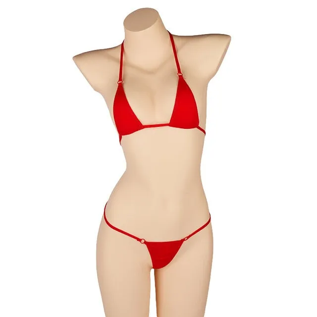 PARAKINI Micro Mini Bikini Set 2020 New Sexy Women Erotic Transparent Swimwear Bathing Suit Tiny G-String Thong Bikini Beachwear