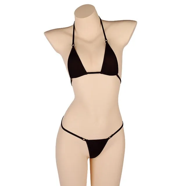 PARAKINI Micro Mini Bikini Set 2020 New Sexy Women Erotic Transparent Swimwear Bathing Suit Tiny G-String Thong Bikini Beachwear