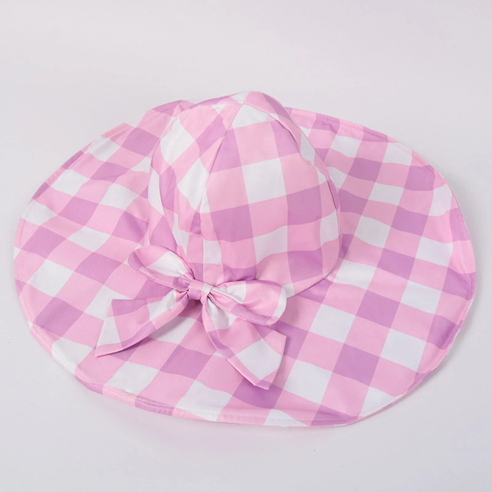 Pink Gingham Dress with Accessories