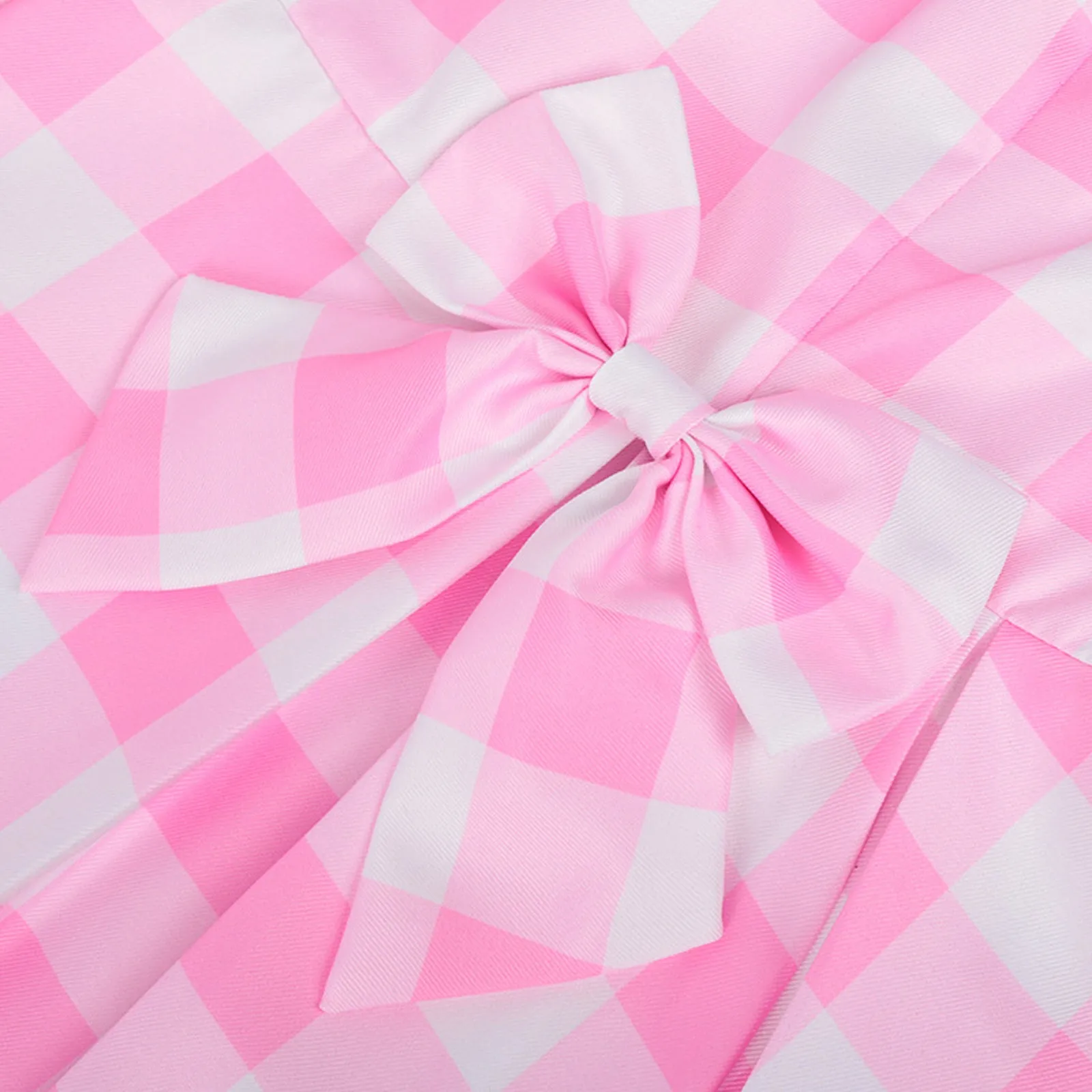 Pink Gingham Dress with Accessories