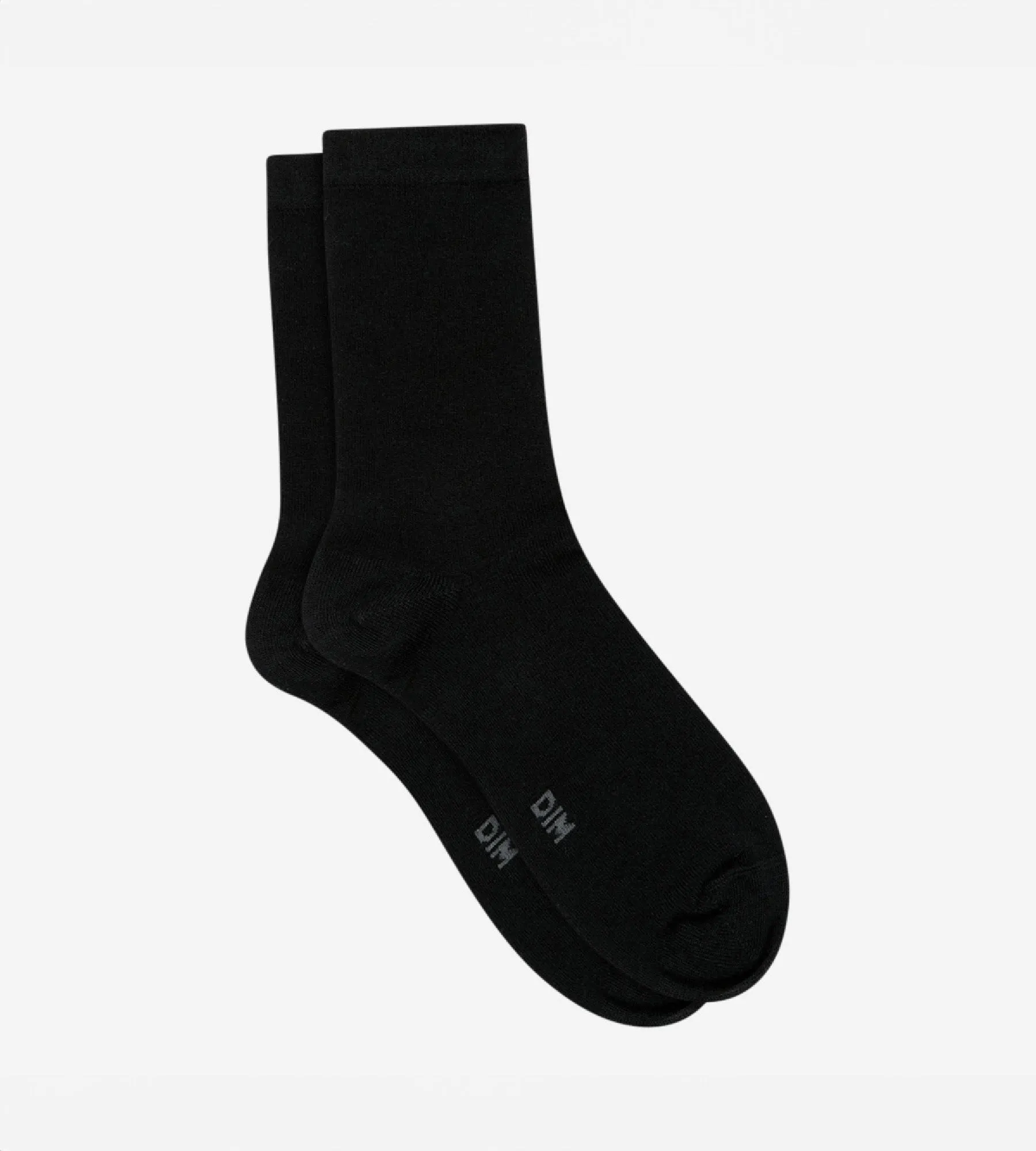 Plain black socks in soft wool for women