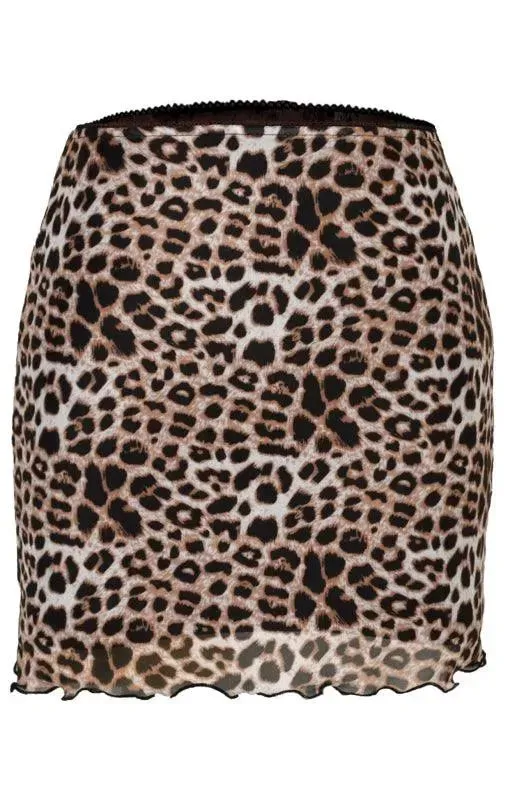 Printed High Waist Double-Layer Mini Skirt
