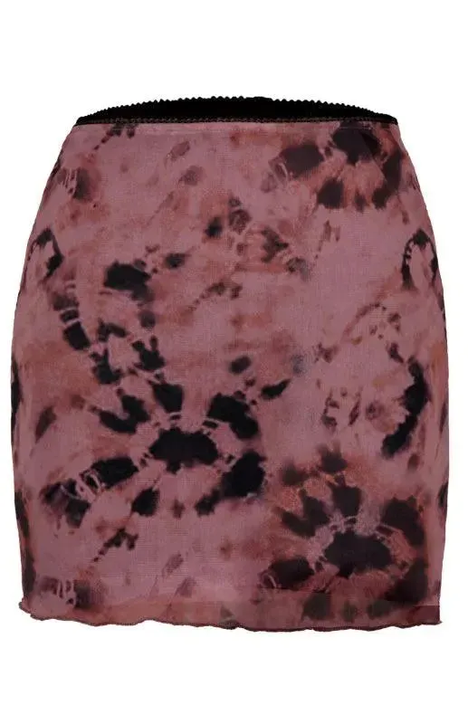 Printed High Waist Double-Layer Mini Skirt