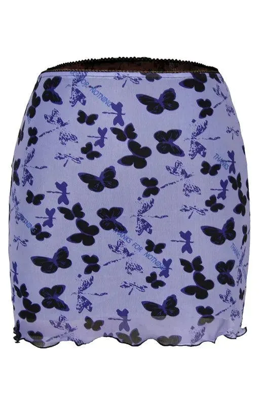 Printed High Waist Double-Layer Mini Skirt