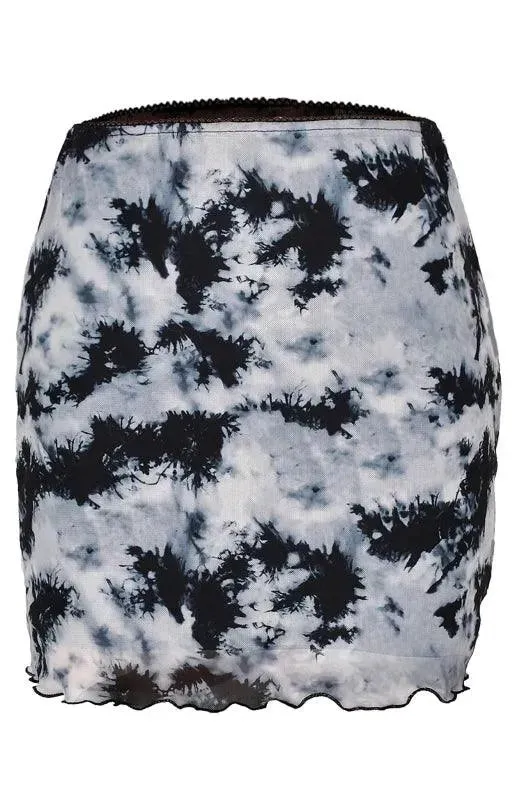 Printed High Waist Double-Layer Mini Skirt
