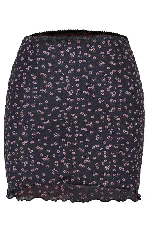 Printed High Waist Double-Layer Mini Skirt