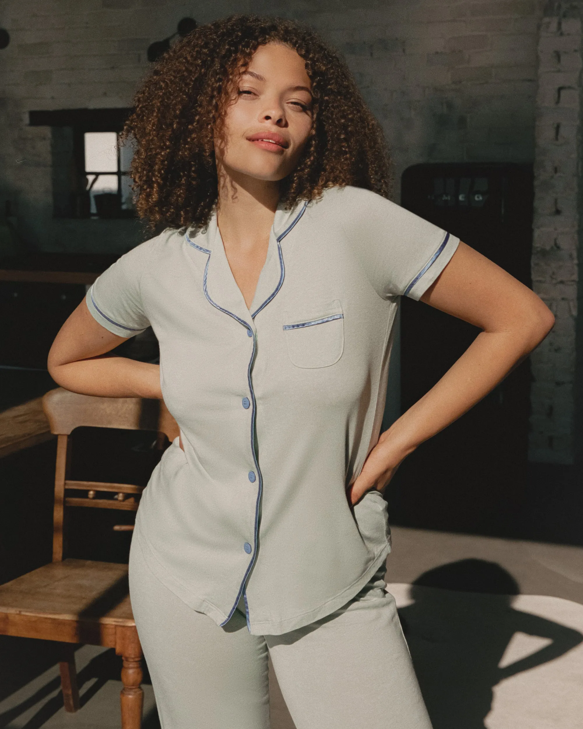 Short Sleeve Top & Pant Pajama Set