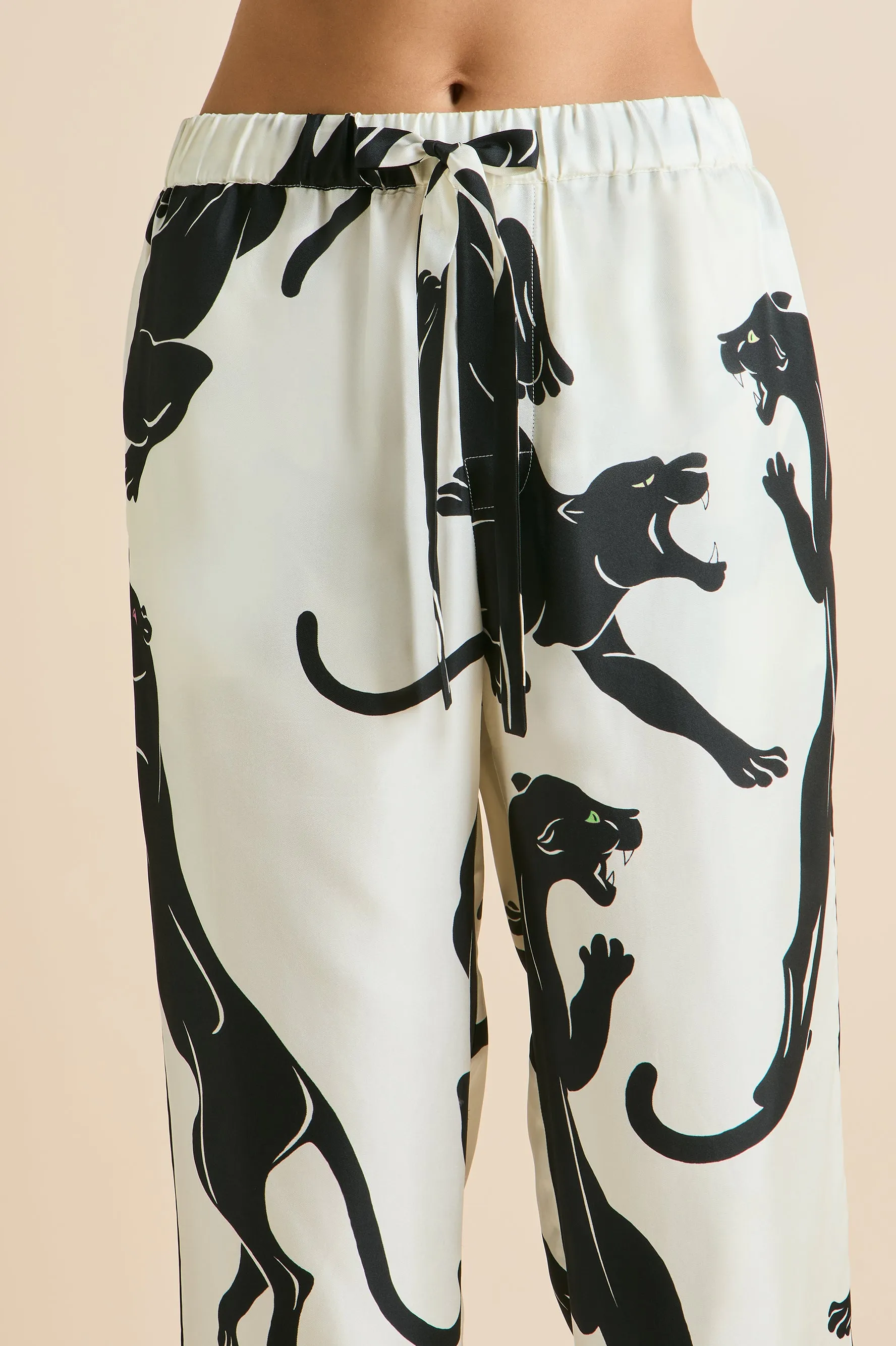 Yves Romain Ivory Panther Pajamas