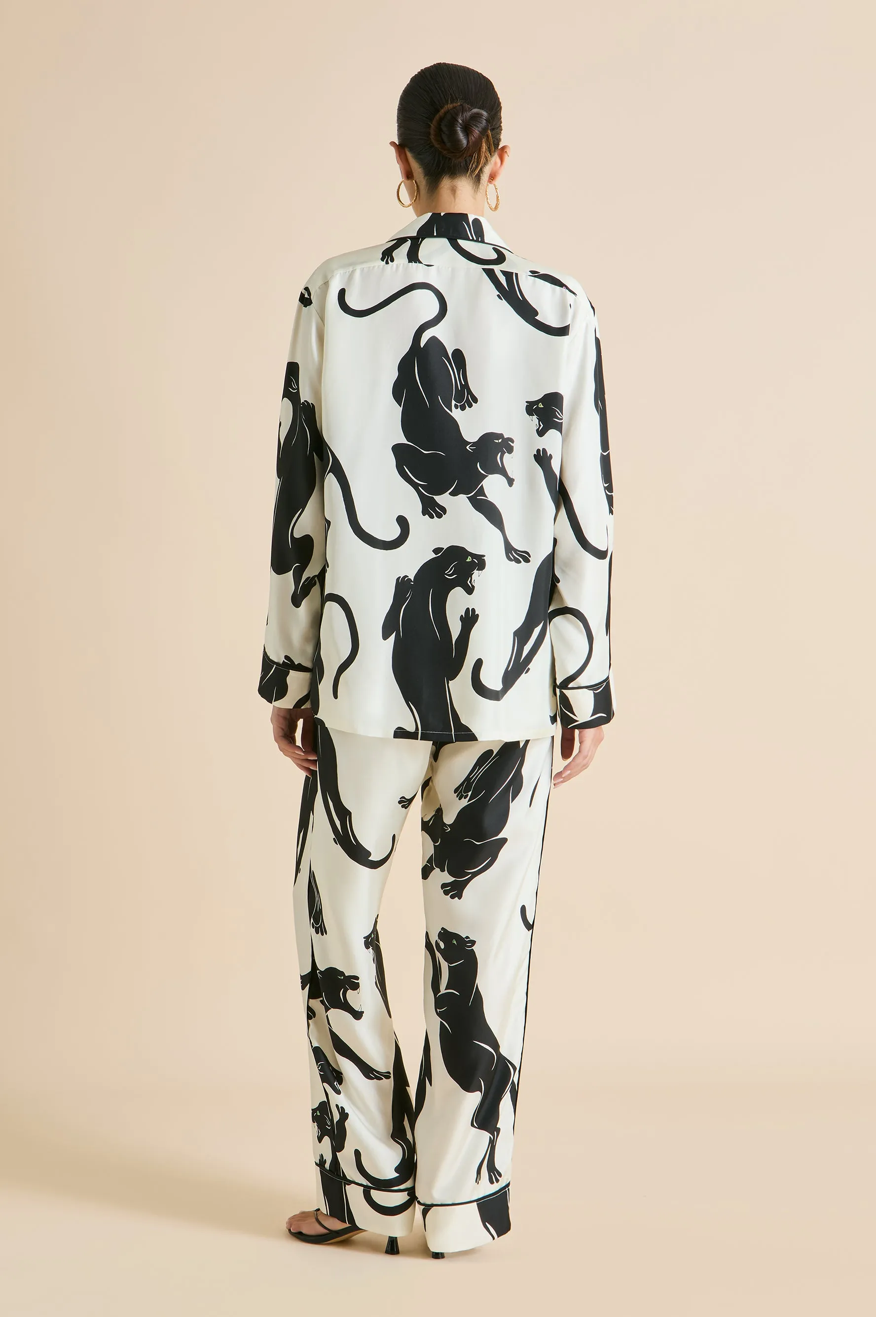 Yves Romain Ivory Panther Pajamas