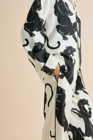 Yves Romain Ivory Panther Pajamas